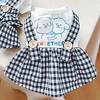 Vista 3 de Vestidos de perro para perros pequeños, niña, ropa linda de verano, ropa cómoda, ropa de mujer, falda con tirantes, ropa Yorkie para cachorro