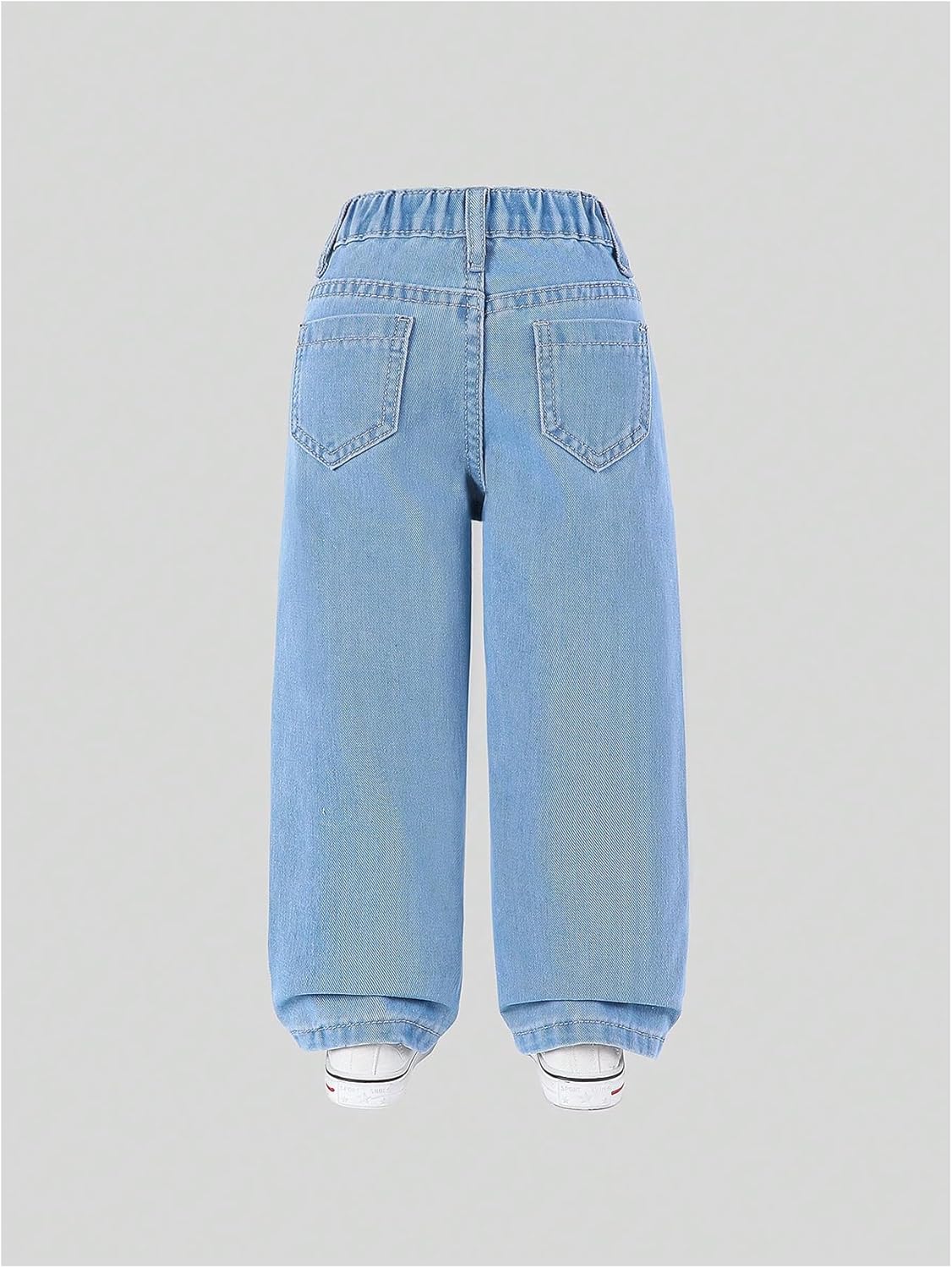 Verdusa Toddler Girl's Distressed Ripped Jean Cargo Pants Y2K Leg Denim Pants with Pockets - Image 2