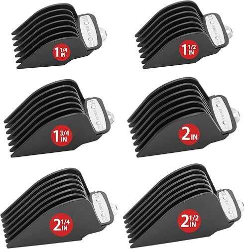 Yinke Para Wahl Clipper Guards Set 10 12 14 16 18 20, protectores de cortapelos extralargos con clip de metal, 6 longitudes de corte