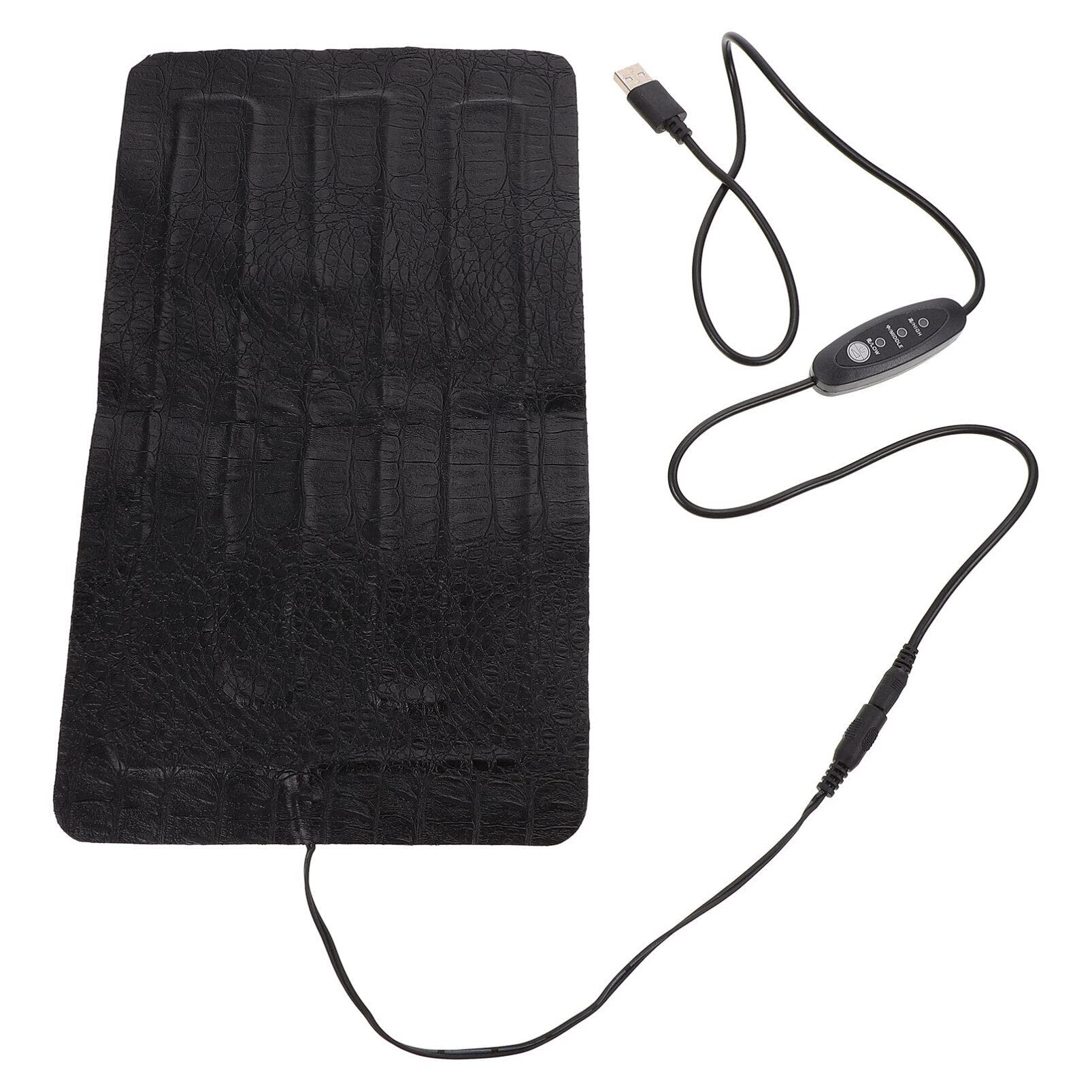 Mipcase Almohadilla Térmica Portátil para Reptiles y Pequeños Animales, de Cuero Negro Calefacción Eléctrica Ajustable para Usar al Aire Libre Terrarios