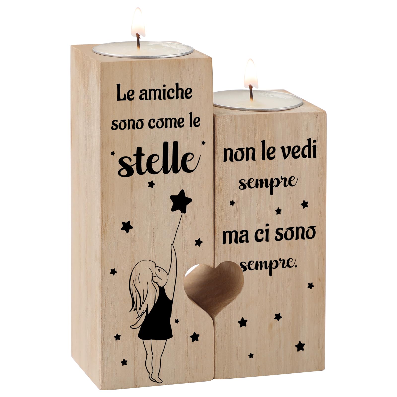 Regalo Amica Compleanno, Portacandele Idee Regali Speciale per Migliore Amica la Laurea Natale Pasqua，Festa Della Donna Amicizia Regali per Donna