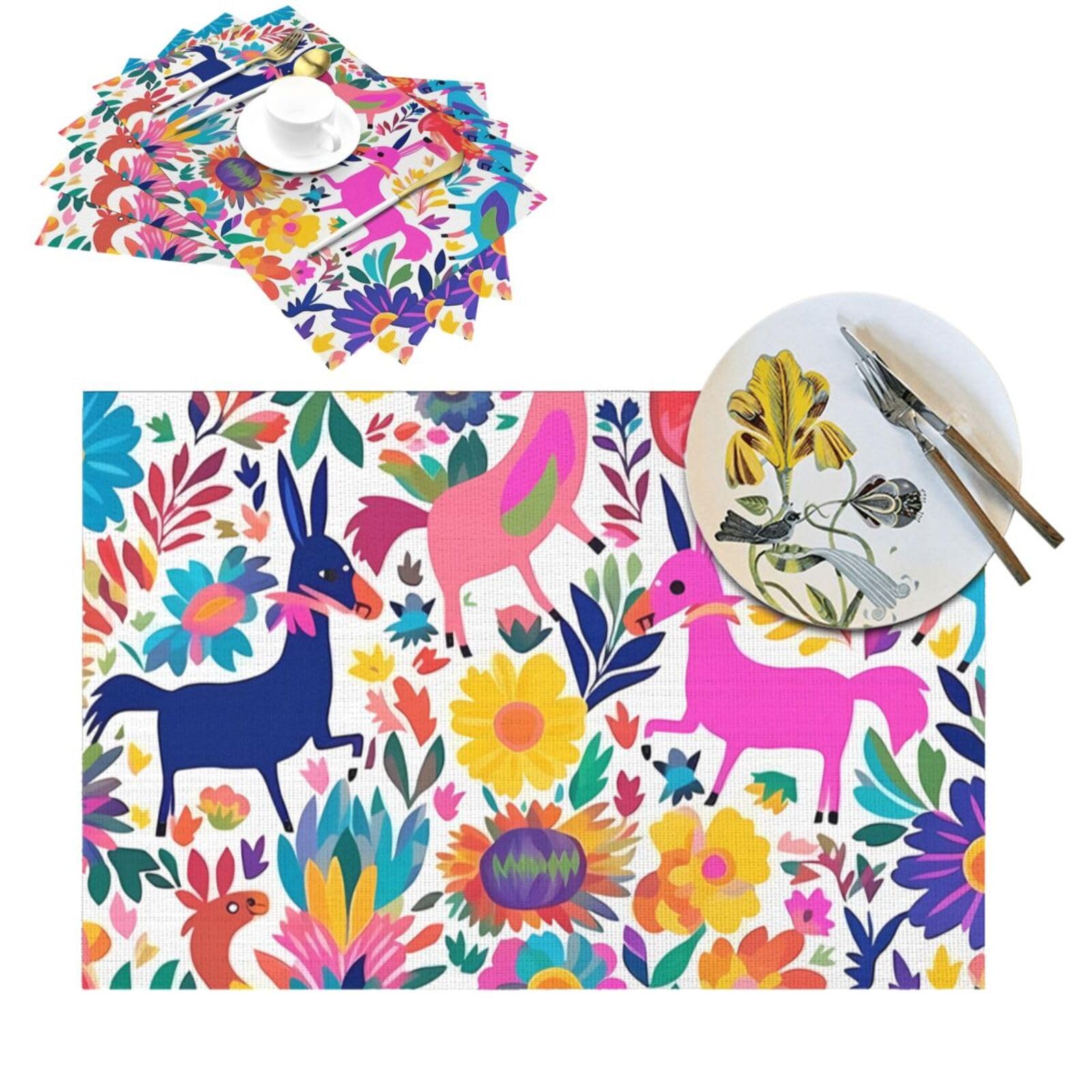 Sets de table thermorésistants motif animaux mexicains Otomi
