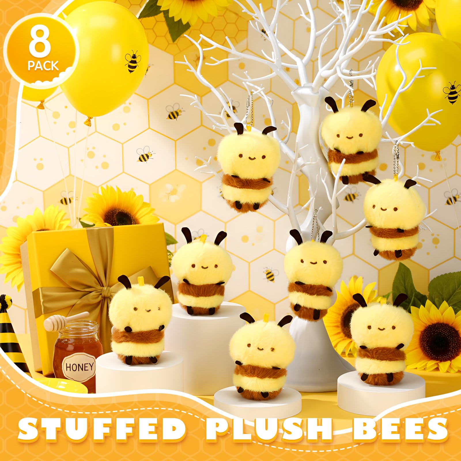 Amazon.com: Sratte 8 Pcs 3.94 Inches Stuffed Bees Plush Soft Small
