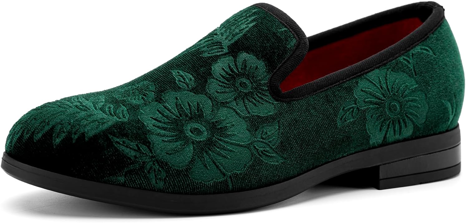 JITAI Velvet Boy’s Loafers Slip-On Dress Shoes Wedding Formal Tuxedo Shoes for Boys