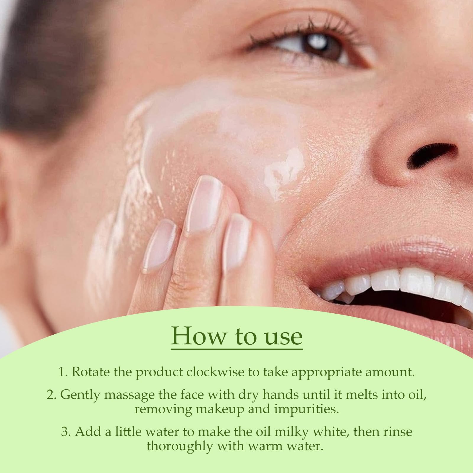 KYDA Gentle Plant Grinding Cleansing Balm, One-Step Makeup Cleansing Balm Makeup Remover with Plant Extracts and Hyaluronic Acid, Non-Greasy, Hydrating and Nourishing for All Skin Types, 1.58 Fl Oz