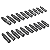 Vista 1 de Paquete de 20 conectores XLR, 10 pares XLR de 3 pines macho/hembra de audio para micrófono, conector de audio, conector de audio, 3 pines XLR
