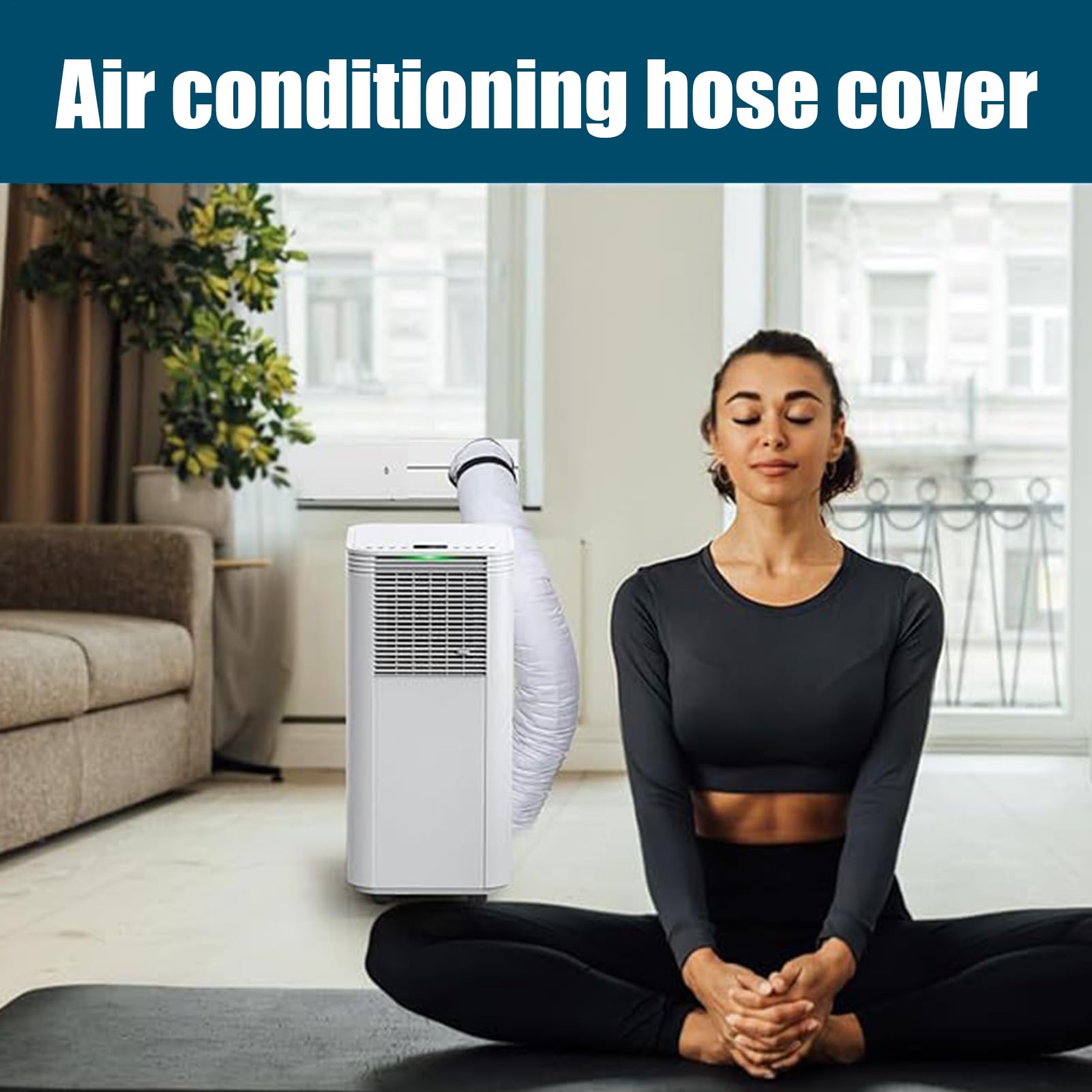 Copri Tubo Condizionatore | Copertura per Tubo e Griglia di Aerazione AC,Protezione Portatile Con 3 Cinghie A Fibbia Per Ventilazione Di Scarico