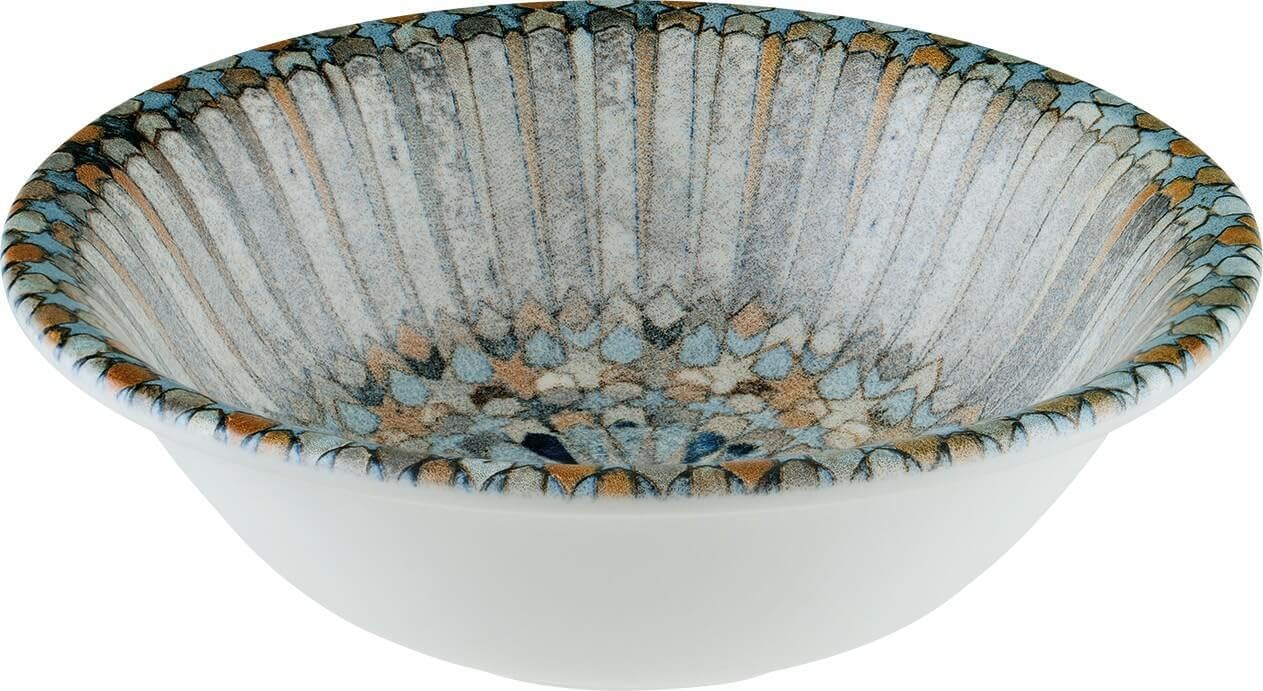 Bonna 6x Luca Mosaic Gourmet Schale rund 16cm 40cl 5,4cm tief Blau Braun Beige Porzellan S-MT-LUCMZGRM16KS Salatschalen Desserschalen Müslischalen Geschirr Küche, Haushalt & Wohnen