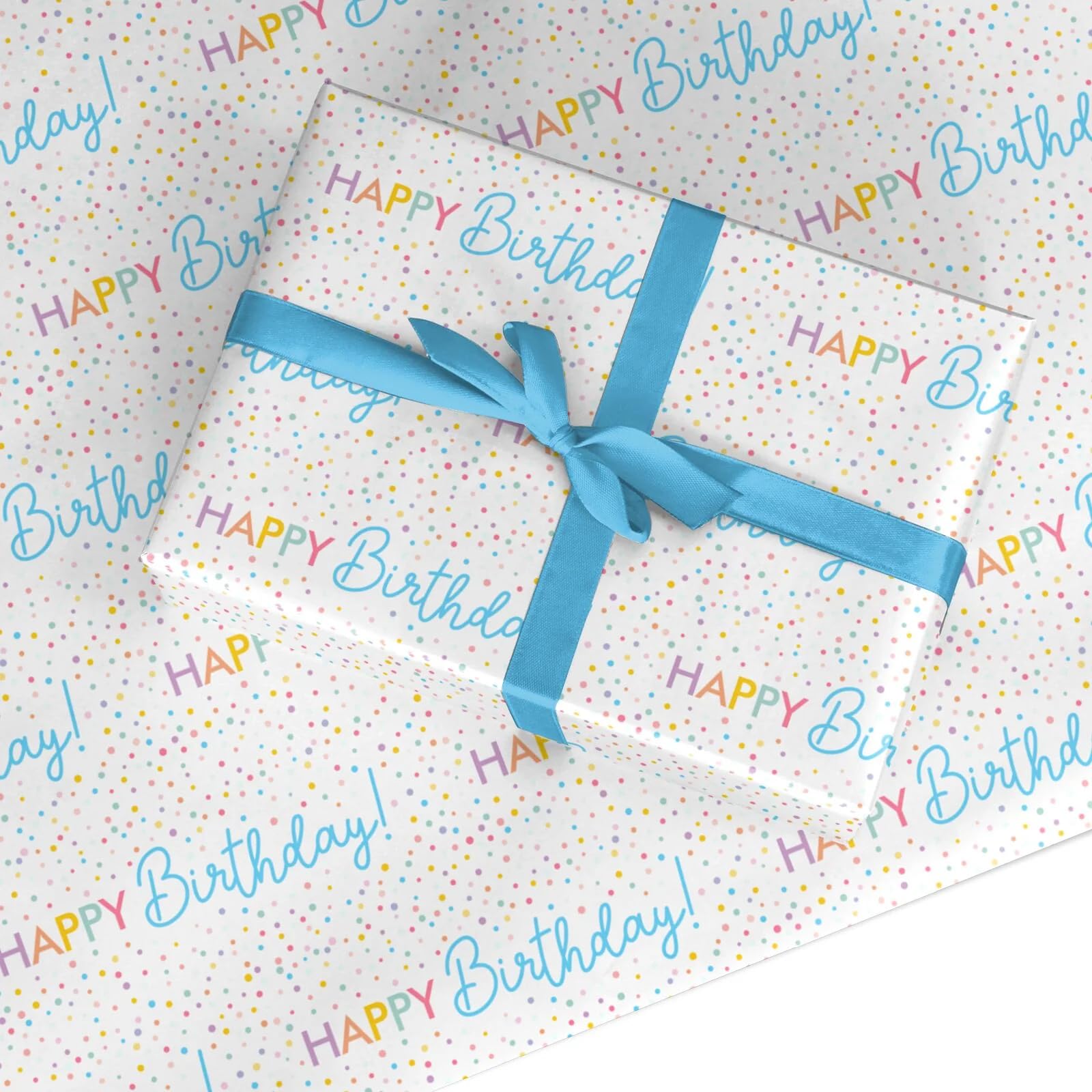 Happy Birthday Wrapping Paper Gift Wrap - Adults Kids Childrens - For Him Mens Boys - Her Girls Womens - Small Roll (50cm x 2.2m)