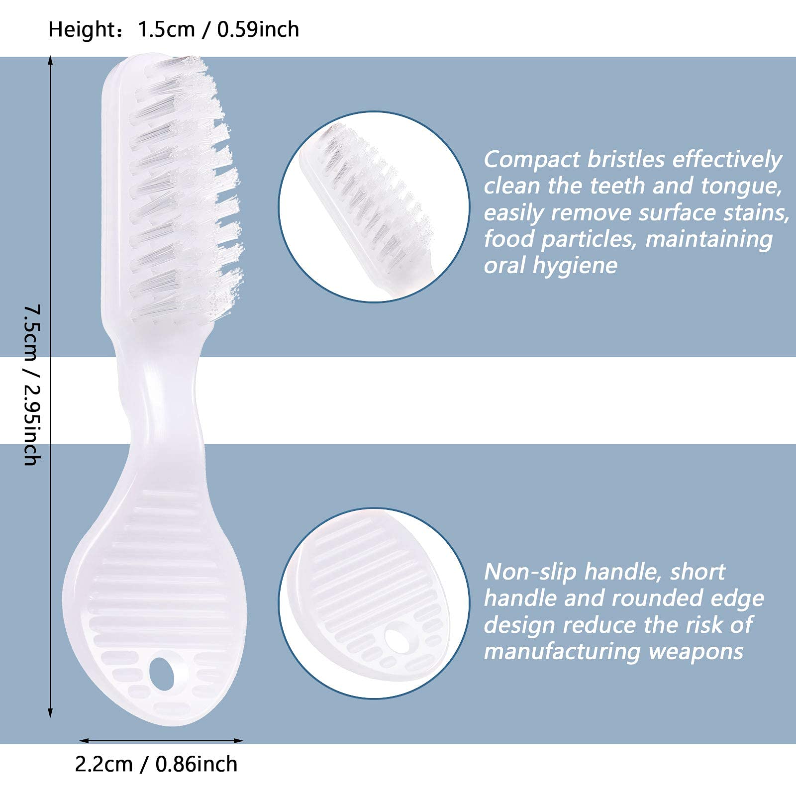 Patelai 200 spazzolini da denti con manico e impronte digitali, confezionati singolarmente, con manico corto, setole morbide per la pulizia dei denti portatile da viaggio, formato mini