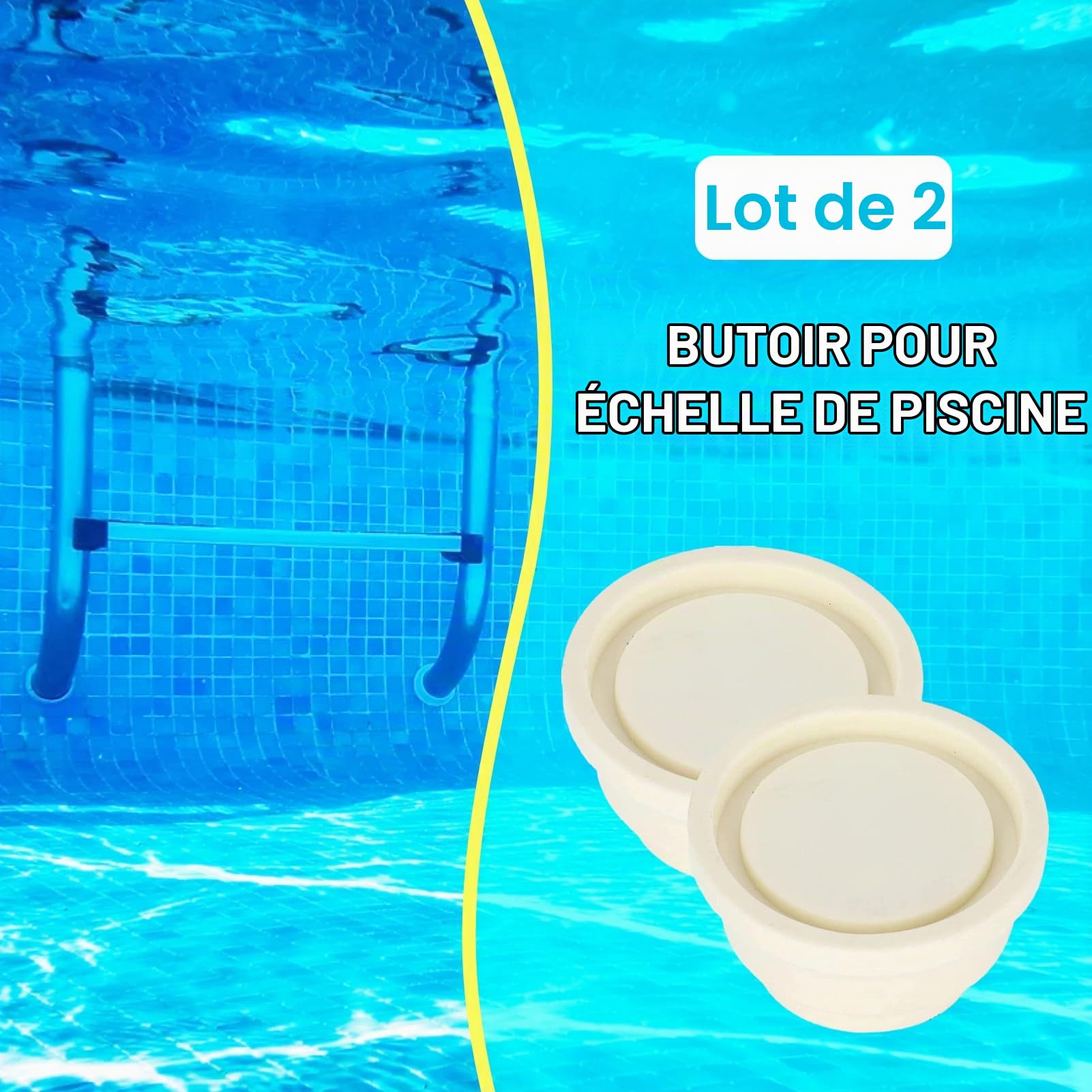 2PCS Tampon Échelle Piscine, Caoutchouc Bouchon d'Échelle de Piscine | Protection pour échelles, absorption des chocs, Accessoires pour Échelles Piscine, Pare-Chocs, Sécurité