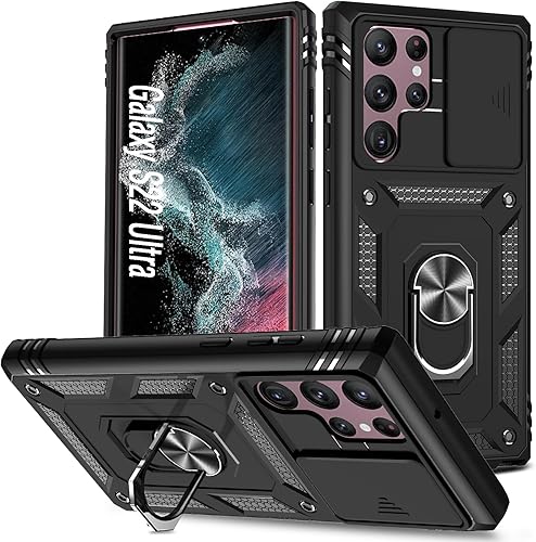 Funda para Galaxy S22 Ultra, a prueba de golpes, resistente a los impactos con lente deslizante Funda protectora para Samsung Galaxy S22 Ultra 4G5G