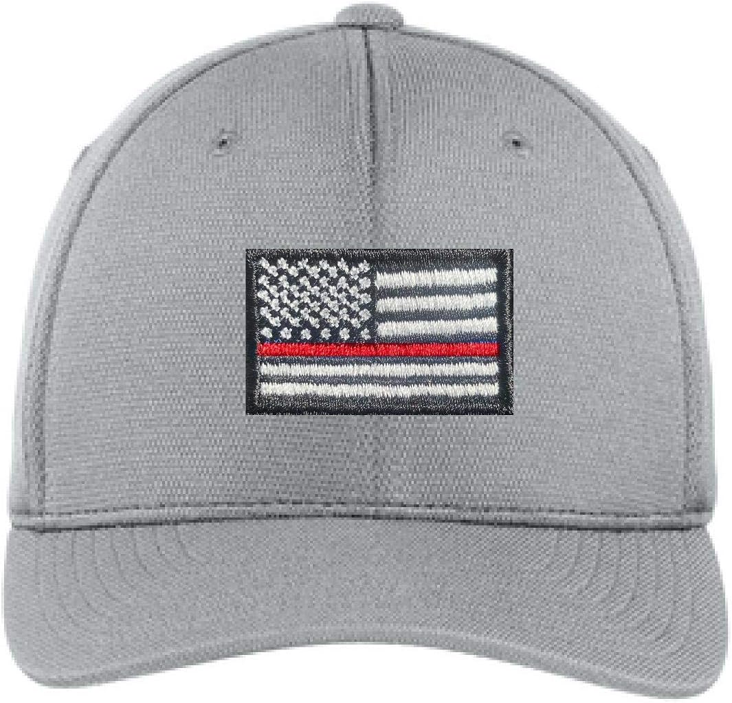 Thin Red Line Subdued American Flag Firefighter Flexfit Baseball Trucker Hat