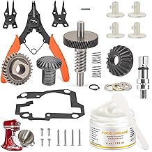 Worm Gear Kit for Kitch-enAid/Whirl-pool 5QT & 6QT Stand Mixer, Replaces 9706529 9709511 9703337 9709231, Contain 4 Oz Food Grade Grease, Mixer Attachment Holders, Pasta Attachment Shear Shaft Coupler