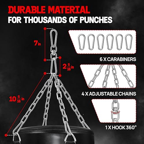 Miniatura 5 de Yes4All Punching Bag Hanger, Heavy Bag Spring 555 LB Capacity, Stainless Steel Hanging Kit with Spring Hook & Carabiner, Indoor & Outdoor Mounting