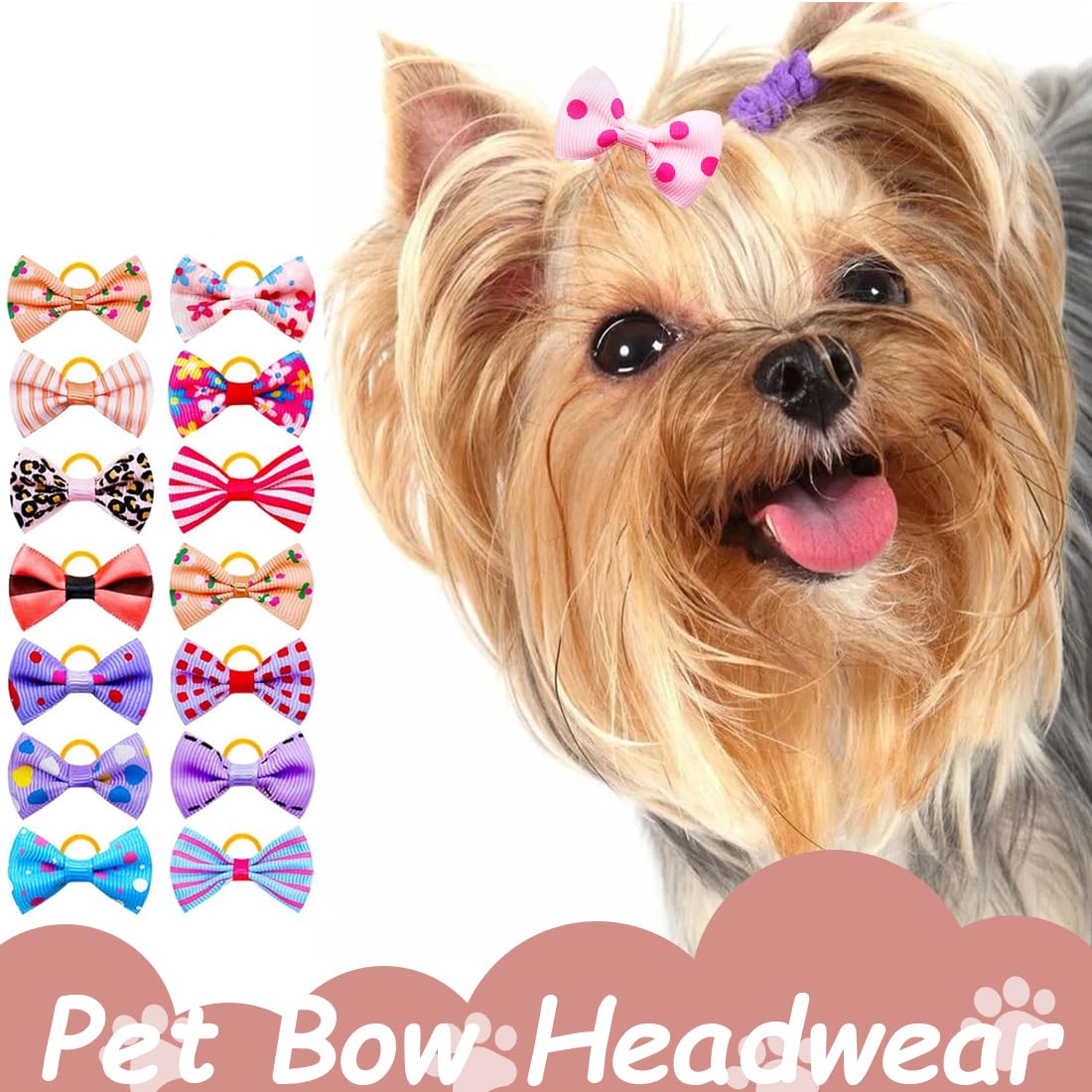 Accessori per cani 35 fiocchi per pelo cane toelettatura feste