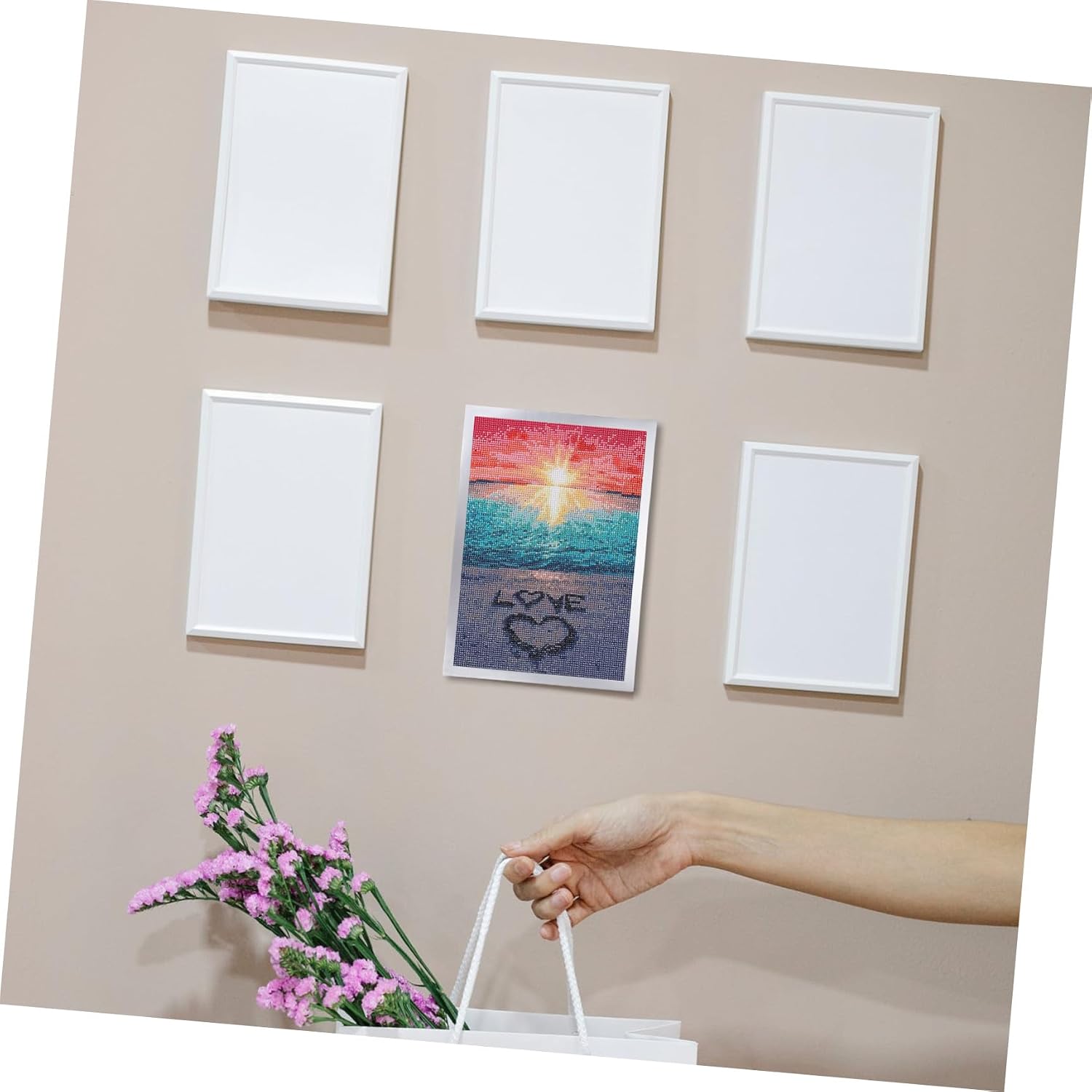 2 Sets Self-adhesive Magnetic Picture Frames for Paintings and Certificates Display Premium Plastic Photo Holders Wall Decor Easy Open Magnetic Cover for Home and Office