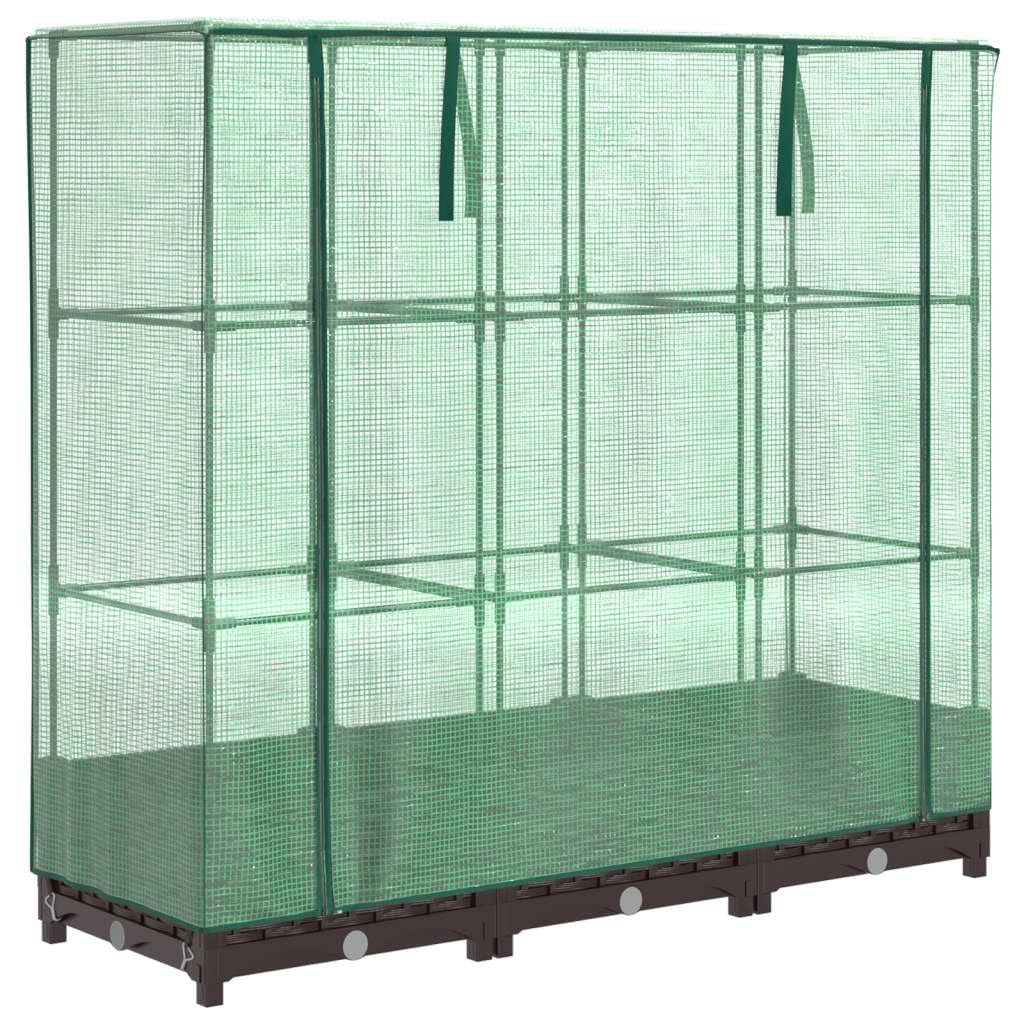 Homgoday Hochbeet mit Gewächshaus-Aufsatz Pflanzkasten Gemüsebeet Blumenbeet Blumenkasten Gartenbeet Pflanzbeet Frühbeet für Balkon Garten Terrasse Rattan-Optik 120x40x123 cm Braun