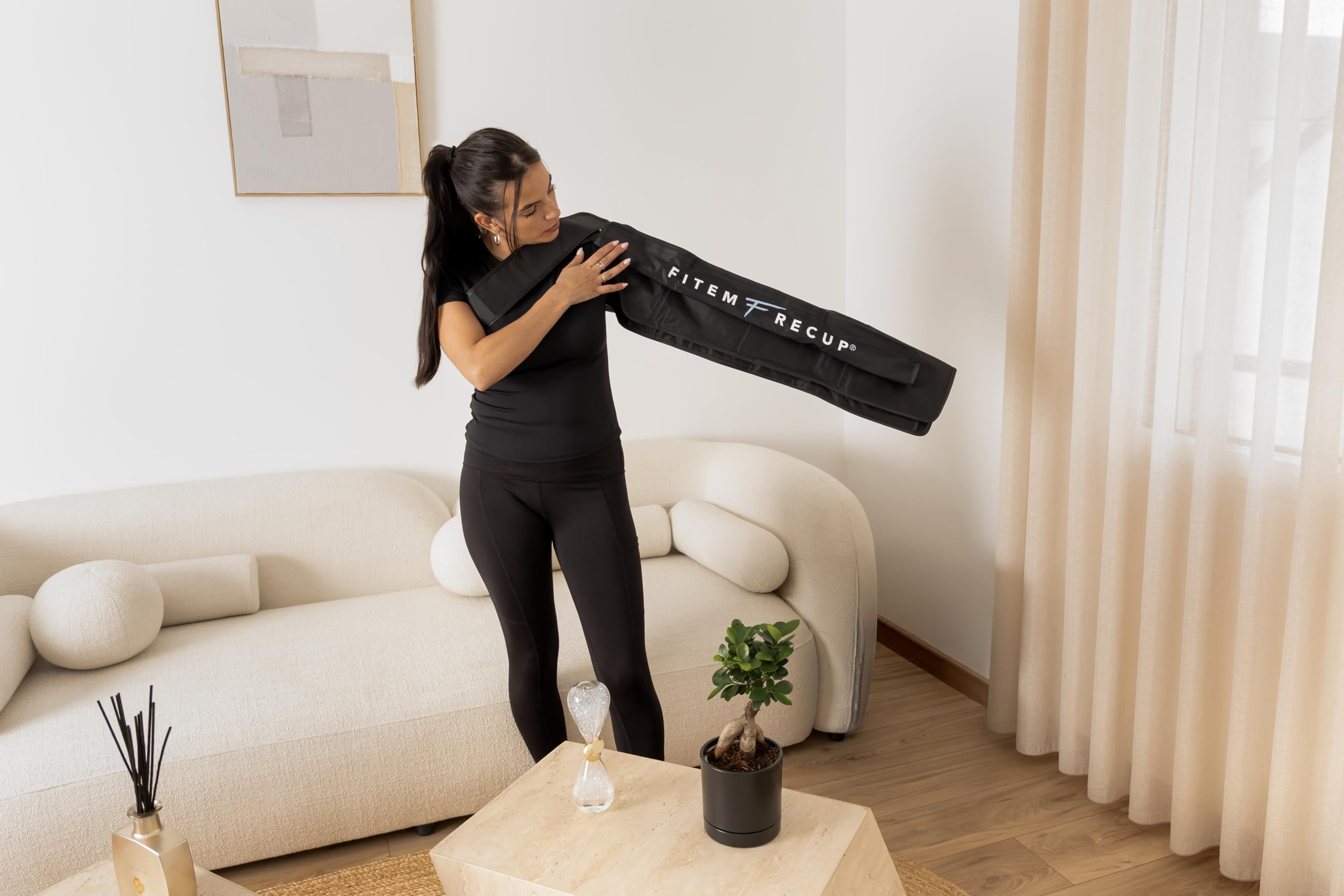 FITEM Manchon de Bras Seul PLUS 8 Pressothérapie | Appareil Non Inclus, 8 Chambres, Massage Précis et Profond, Drainage Lymphatique