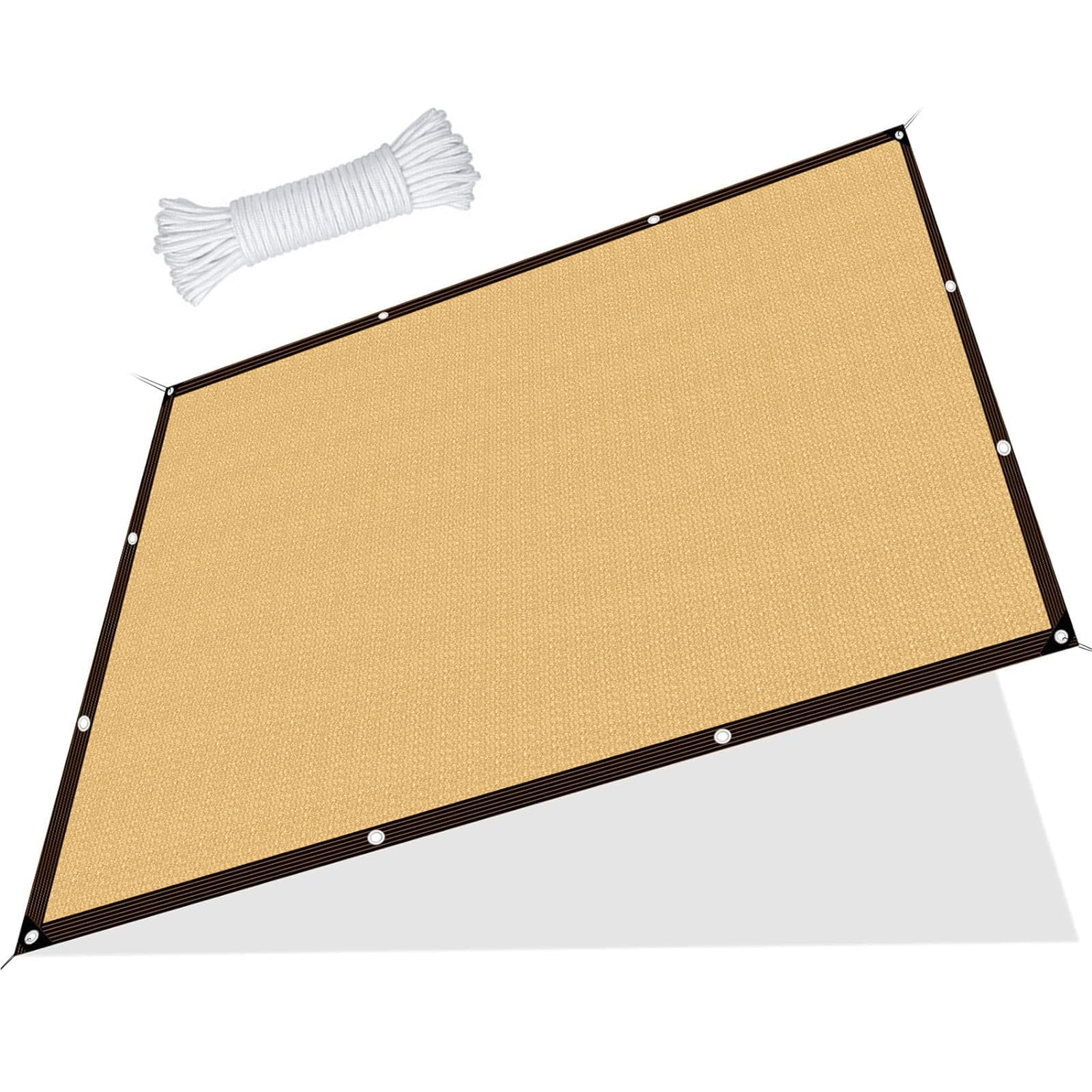 Red de Sombra,Malla Sombra con Ojales, Malla Sombreadora Jardin,Lona Sombra Exterior,Fácil de Colgar,Resistente a Los Rayos UV,Transpirable y Protector Solar,para Pérgola, Jardín (Marrón Claro-2x3m)