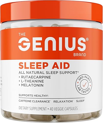Genius Sleep AID - Píldoras inteligentes para dormir y suplemento para combatir la fatiga suprarrenal - Alivio natural del estrés, la ansiedad y el