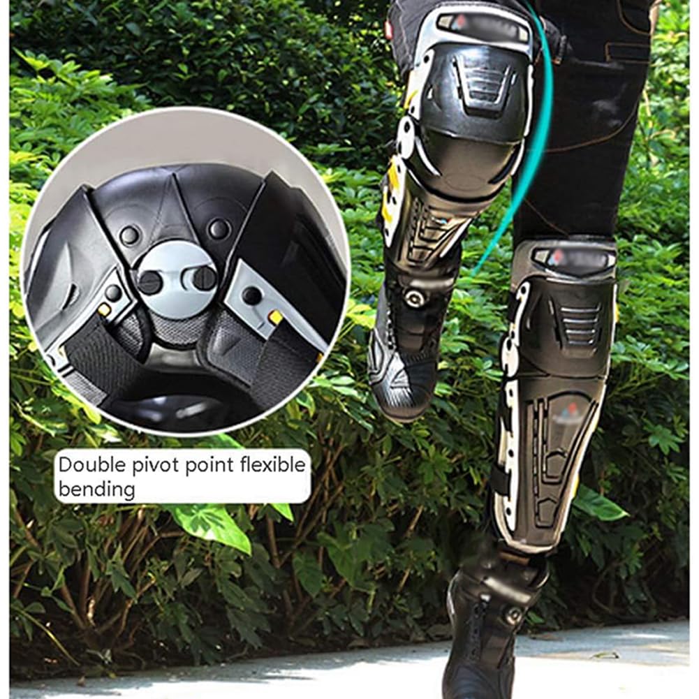 Ginocchiere Motociclistiche, Protezioni per Ginocchio MTB a Riflessione Notturna Resistenti al Vento e agli Urti in Tutte Le Stagioni Ginocchiera per Snowboard, Motocross