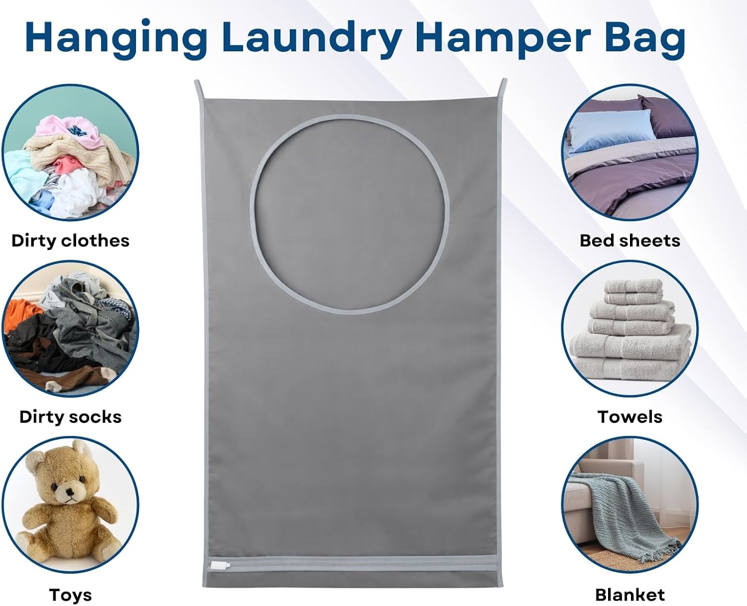DS. DISTINCTIVE STYLE Hanging Laundry Hamper Bag