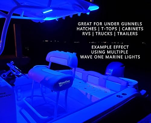 Miniatura 5 de Wave One Marine Tira de luz LED RGBW de 16 pulgadas para barcos de acento de cortesía  Controlador interno de 12-24 voltios  Blanco Azul Rojo Verde