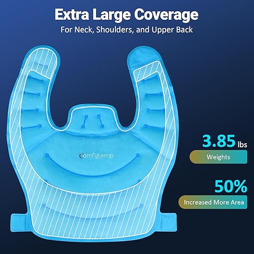 Miniatura 2 de Comfytemp Bolsa de hielo grande y almohadilla térmica para microondas para cuello, hombros, parte superior de la espalda, calentador de cuello