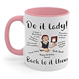 Do it lady ! Chit, Trending Funny Saying Coffee Mug For Men Women(Pink & White, 11oz)