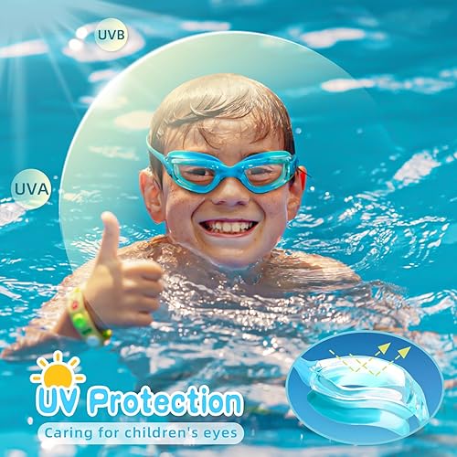 Miniatura 6 de Freela Gafas de natación para niños de 6 a 14 años, paquete de 2 gafas de natación para niños de 3 a 6 años, adolescentes y niñas