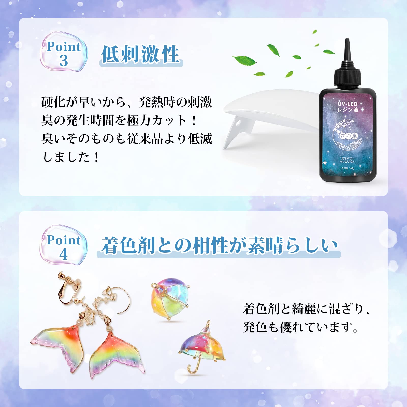 Amazon.co.jp: 花の車 レジン液 UVレジン液 UV/LED対応 120g ハード