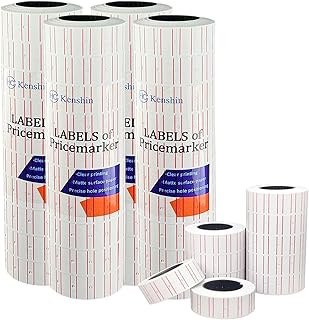 40 Rolls of Price Labels - 20,000 Blank Tags, 1-Line 8-Bit Pricing Labels for Retail. Compatible with MX5500, NEW5500, CN-979 and More 1-Line Pricing Gun Machines. Color: White