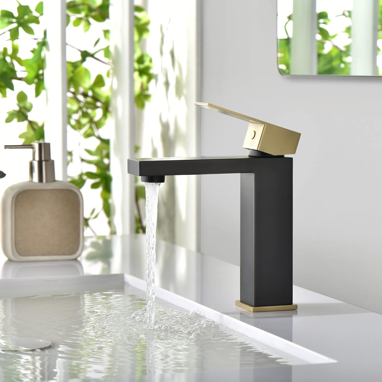 Wall Mount Tub Faucet S2140DW + Bathroom Faucet S1412-MG