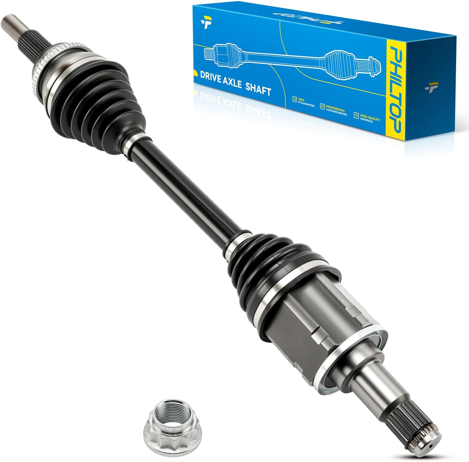 PHILTOP Front Left CV Axle Shaft Assembly for Toyota Avalon 2005-2008, Toyota Highlander 2008-2013, Lexus RX450h 2010-2015, 66-5285 CV Axle Shafts