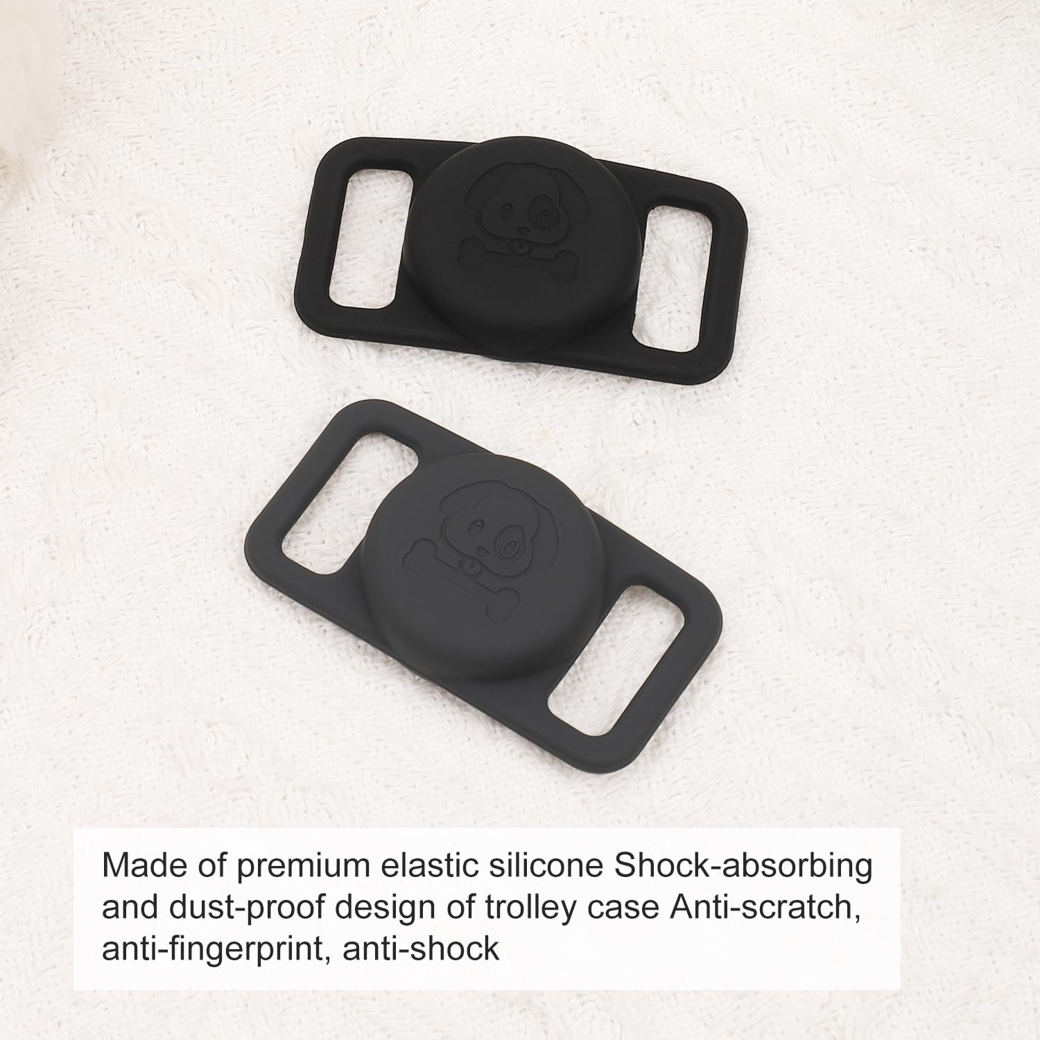 Airtag Halter Für Katzenhalsband – 2 Stück, Wasserdichtes Silikon, Weich, Mit Pfoten-Design, Schwarz