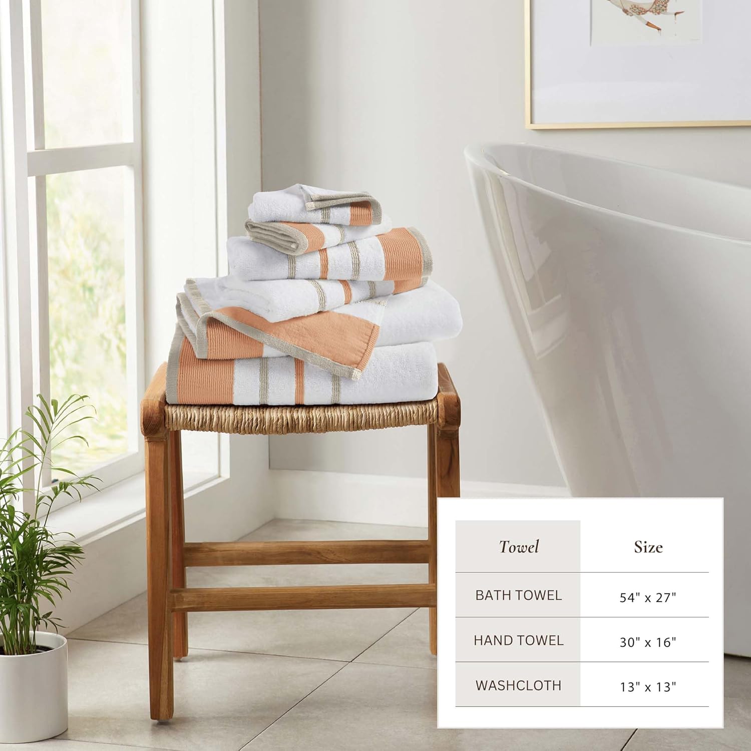 Great Bay Home Decorative Bath Towel Set - Luxury Cotton 6 Piece Towel Set - Luxurious, Ultra-Soft, Durable Towels for Bathroom Decor (Clay/Taupe) - Image 4