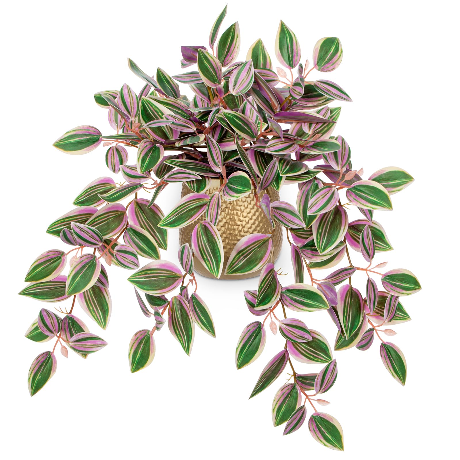 Fake Plants in Gold Metal Pots 41cm Artificial Trailing Plants Potted