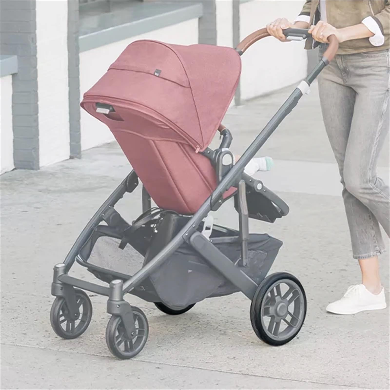 Neumático de rueda de cochecito compatible con Uppababy Cruz V2 para cochecito delantero o trasero, cubierta de neumático sin cámara de poliuretano (2 neumáticos traseros, Cruz V2)