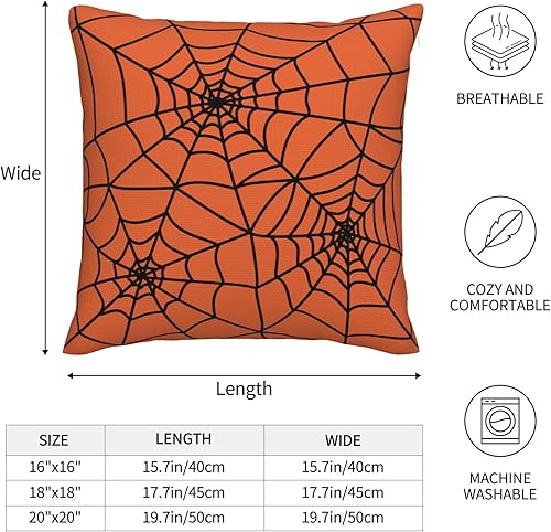 Miniatura 3 de Juego de 2 fundas de almohada de Halloween de 20 x 20 pulgadas, fundas cuadradas de lino decorativas de lino para el hogar, la cama o el sofá