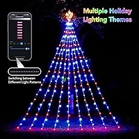 Vista 3 de Luces de Cascada de Navidad RGB Inteligentes de 16.4 Pies con Estrella, APP y Control Remoto, Espectáculo de Luz Personalizado DIY y Sincronización