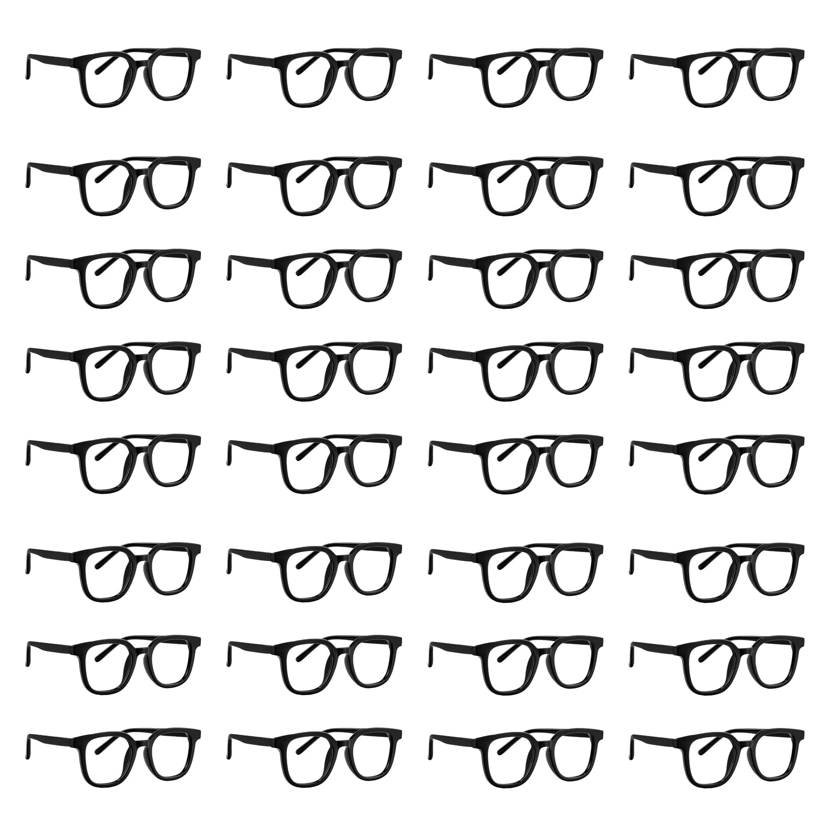 24 Pcs Plastic Glasses Costume Glasses Black Glasses Frame No Lenses for Posing Props