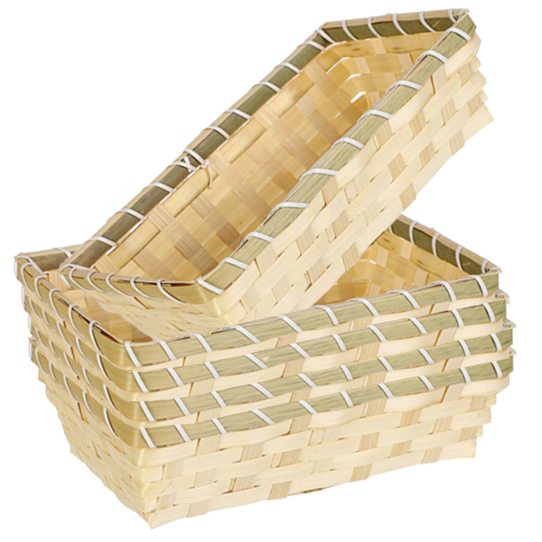 Panier tissé en bambou premium petit modèle pour décoration et rangement bureau