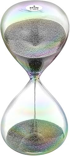 Miniatura 30 de Reloj de arena CNCJ de 60 minutos con vidrio de 7 colores y arena dorada, reloj de arena grande de 60 minutos, reloj de arena de 60 minutos, reloj
