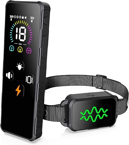 RC09 - Collar de choque eléctrico para perros con control remoto, collar impactante con 3 modos de entrenamiento, collar electrónico con bloqueo de