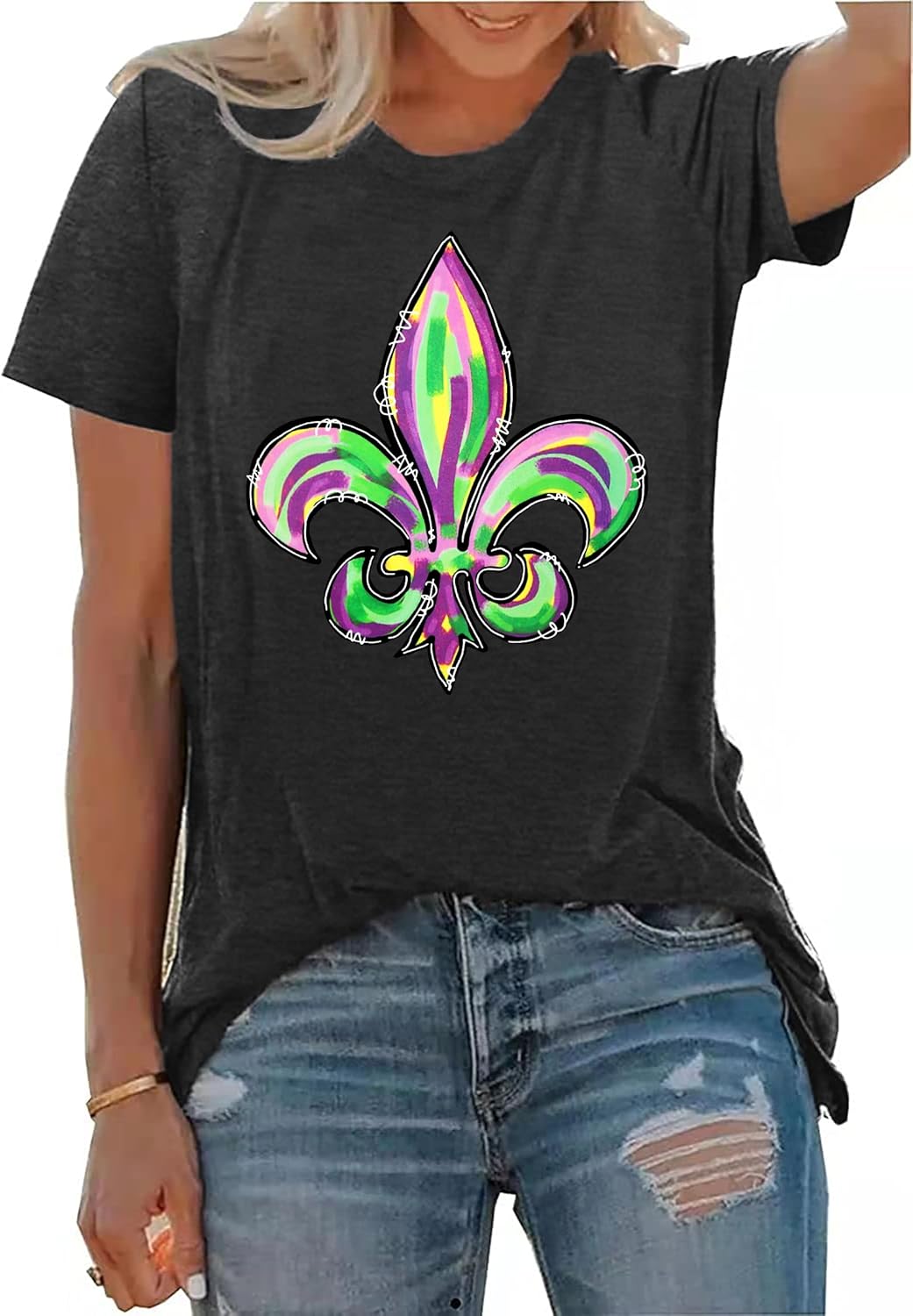 Mardi Gras Shirts Women Fat Tuesday Carnival Graphic Jordan Ubuy