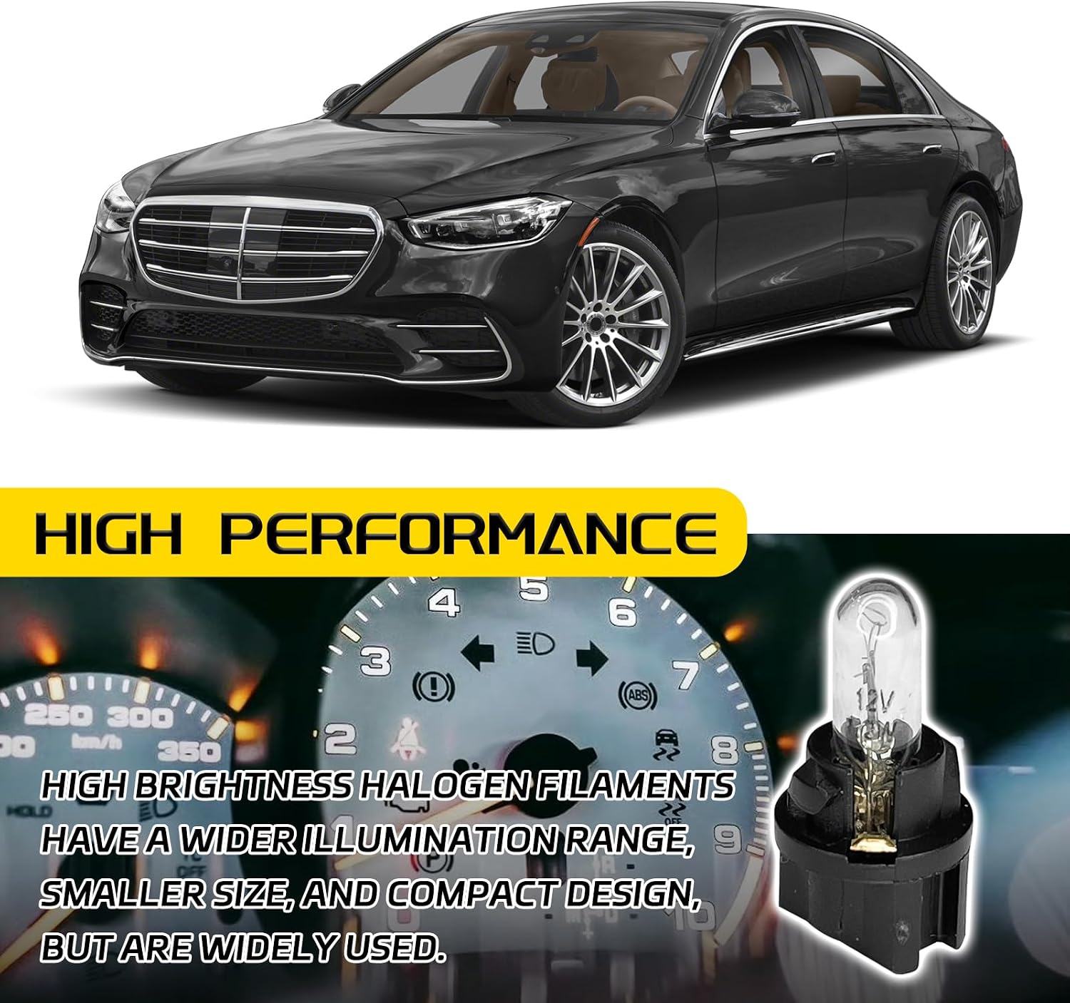 20PCS T5 17 57 86 Halogen Instrument Cluster Bulbs Kits, 12V Dash Light for Car Interior, Automotive Replacement Gauge Cluster Panel Bulb with T5 Sockets, Universal Lighting Accessories（White