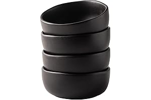 Elevate Your Dining Experience: AmorArc Black Stoneware Cereal Bowls