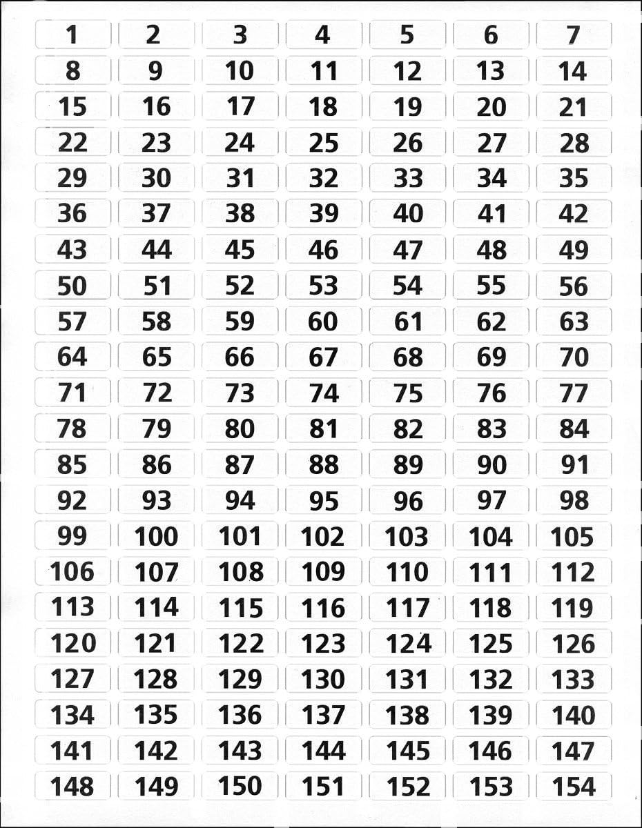 Stickers Numbered 1-2002 Sequential White ~ 3/8"x1" Rectangle Labels Consecutive