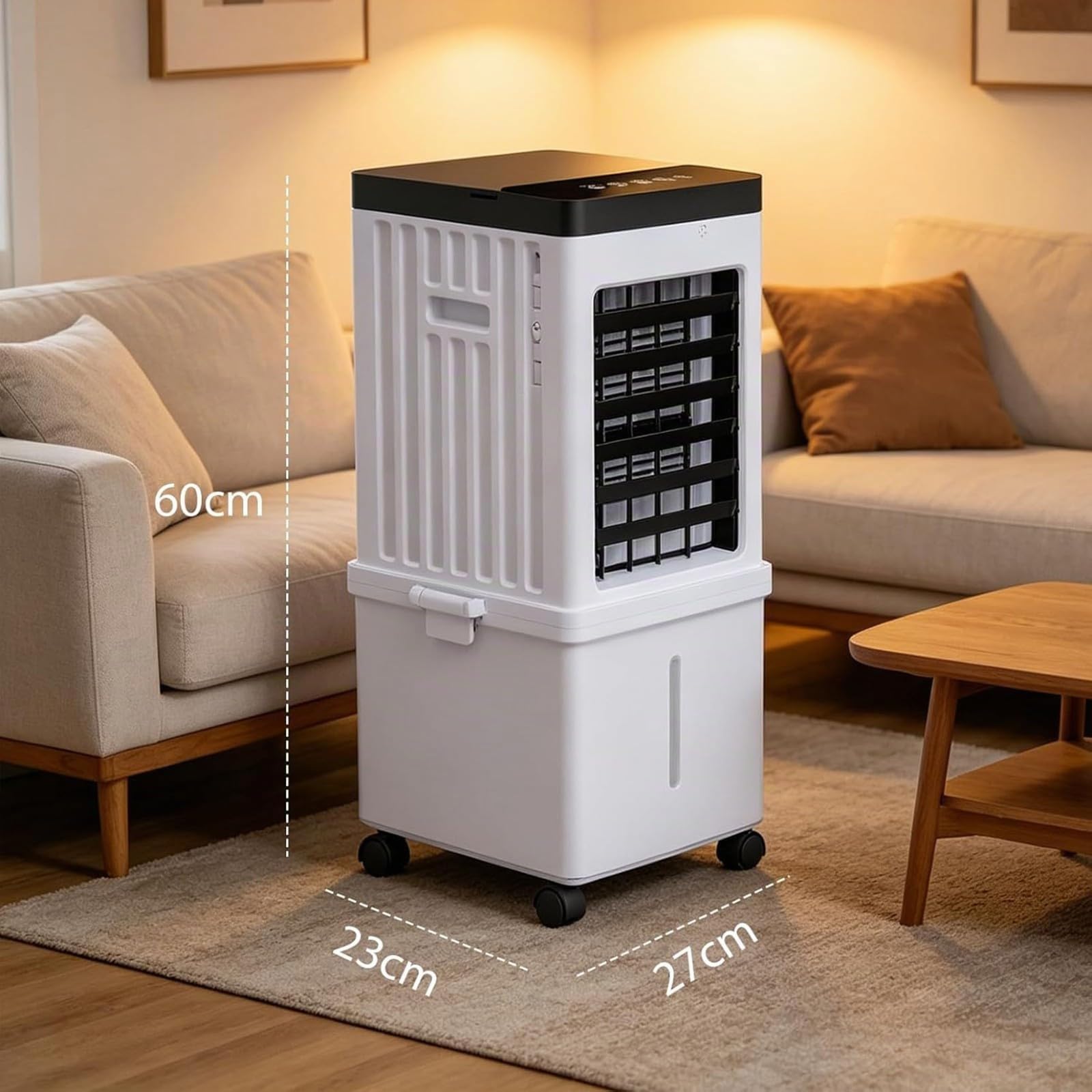 Aire Acondicionado Portátil Sin Tubo De Escape Ventilador Y Humidificador 3 En 1 Capacidad 15 L 3 Velocidades 3 Modos Temporizador 7,5 H Control Remoto Súper Ahorro de Energía A